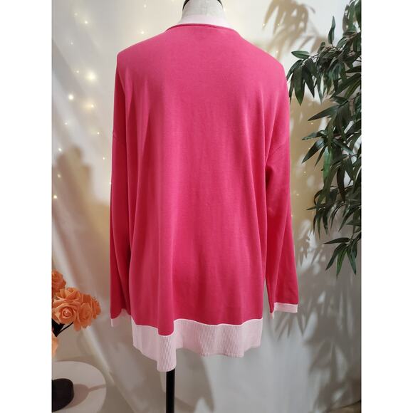 Talbots NWOT Womens Button Cardigan Sweater Size XL Pink Preppy Old Money Office - Picture 3 of 10